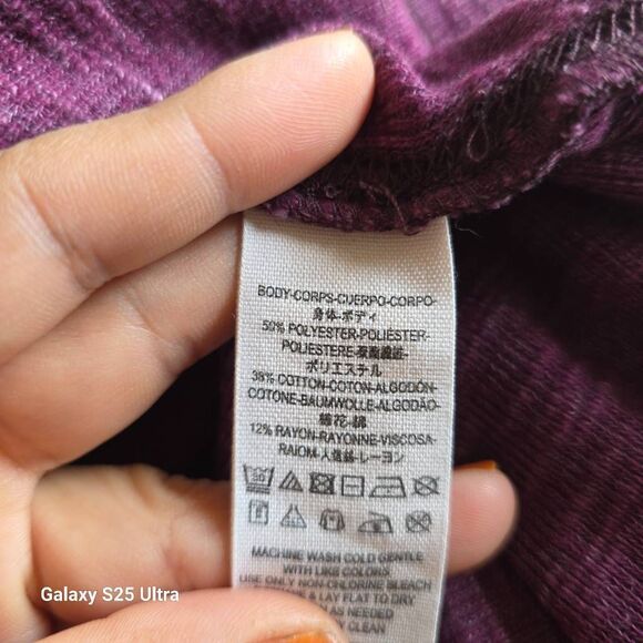 Free people Sz S burgundy juicy waffle knit split back top - Picture 8 of 8